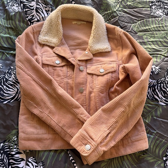 PacSun Jackets & Blazers - PacSun Tan Corduroy Teddy Jacket with Cream Sherpa Collar